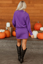 Wisteria Half Zip Sporty Pullover Mini Skort 2pcs Outfit