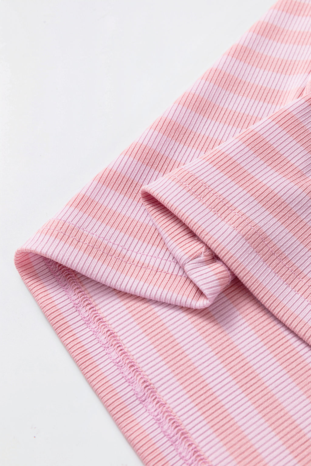 Sky Blue Stripe Ribbed Knit Slim Tank Top