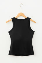 Four Leaf Clover Slim Ribbed Padded Tank Top