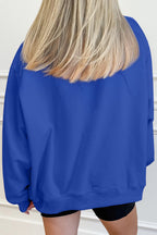 Gray Solid Color Oversized Mock Neck Sweatshirt
