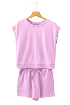 Rose Red Mineral Wash Cotton Short Set