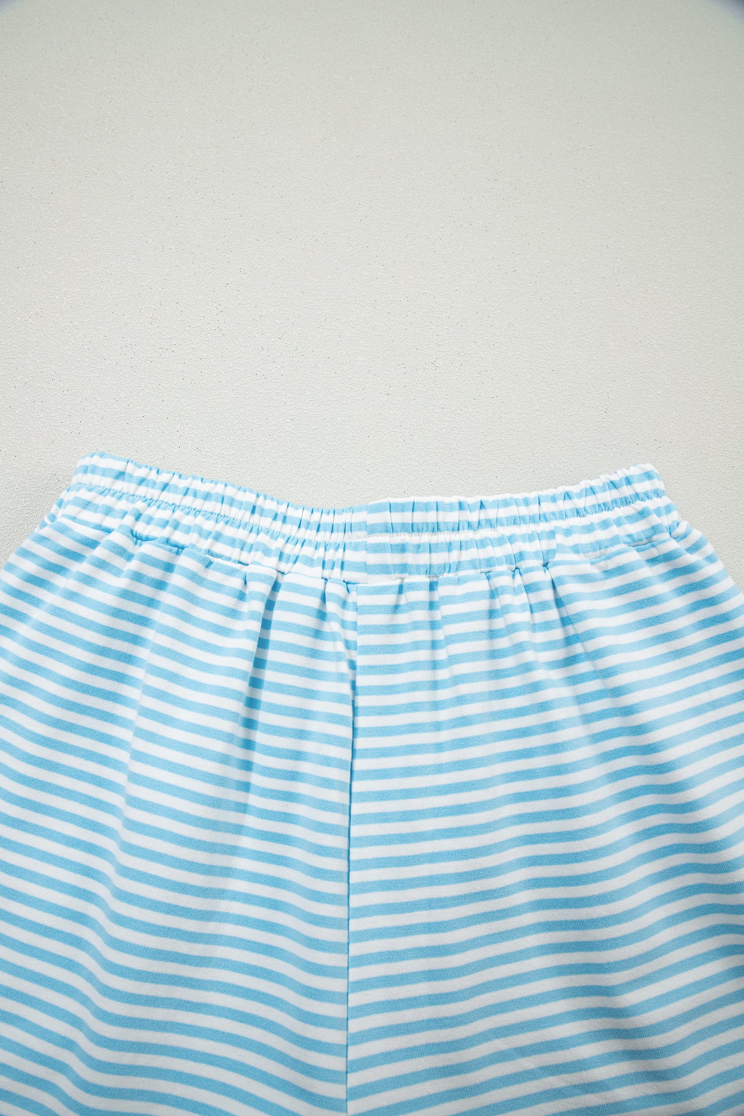 Pink Stripe Oversize Mock Neck Sweatshirt and Shorts Set