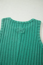 Bonbon Slim Ribbed Mineral Wash Tank Top