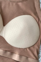 Four Leaf Clover Slim Ribbed Padded Tank Top