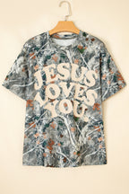 Beige Camo Woodland LOVE LIKE JESUS Casual Tee