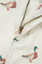 Beige Wild Duck Mallard High Waist Frayed Denim Shorts