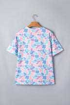Multicolour Camouflage Print Preppy Fashion Tunic Tee