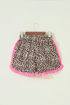 White Polka Dot Contrast Ruffle Trim Shorts