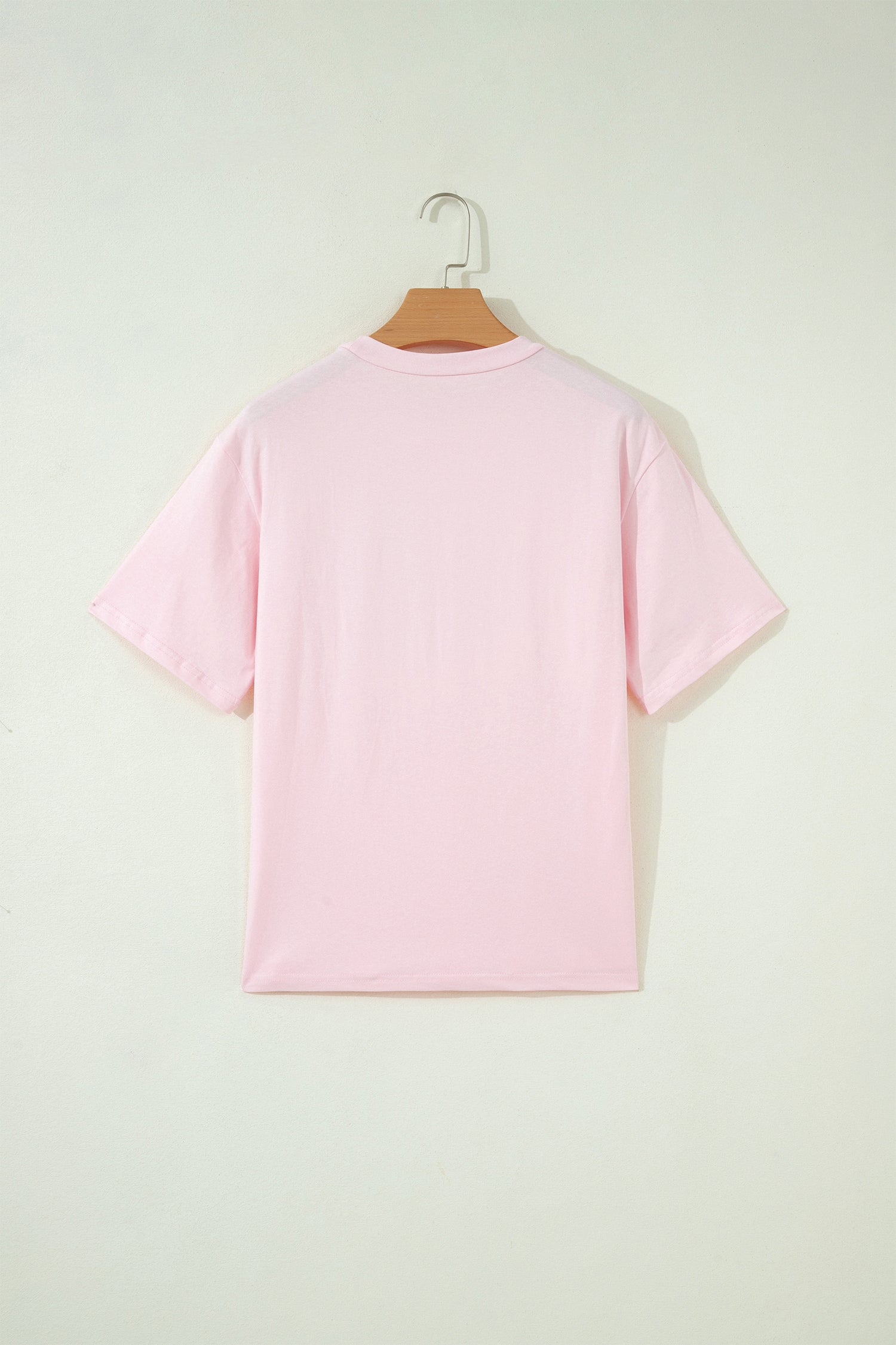 Pink PRAY Sequin Leopard Multiple Patched Graphic Tee
