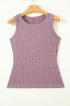 Bonbon Slim Ribbed Mineral Wash Tank Top