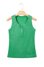 Coffee Vintage Distressed Ribbed Mineral Wash Tank Top