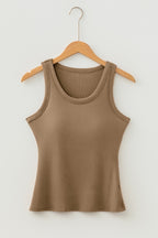Four Leaf Clover Slim Ribbed Padded Tank Top