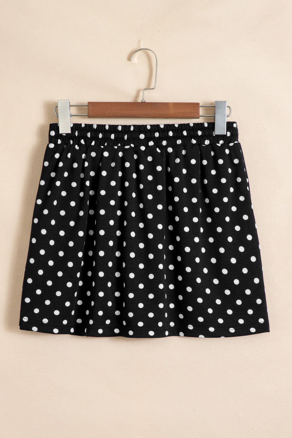 Fiery Red Polka Dot Drawstring Casual Mini Skort
