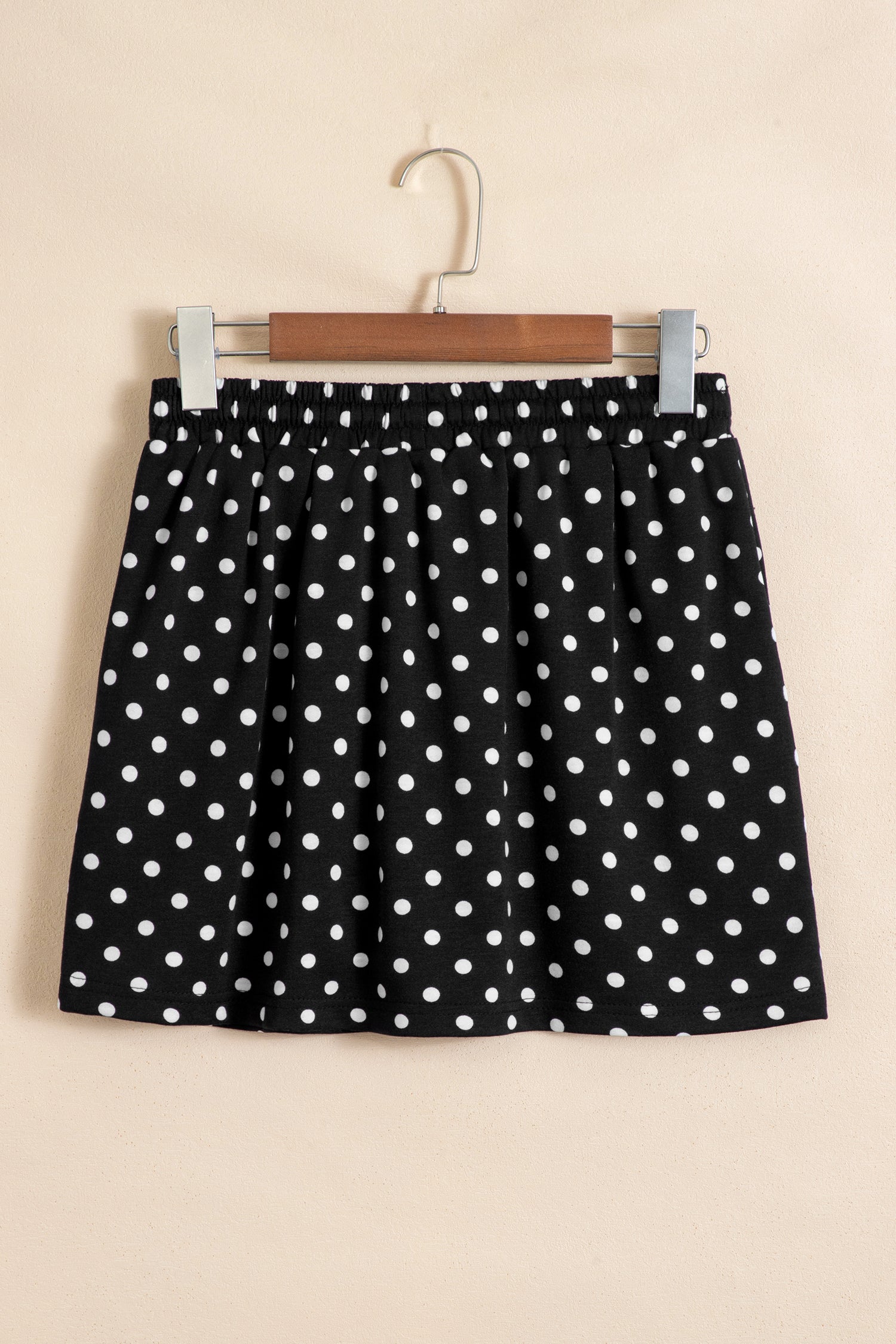 Fiery Red Polka Dot Drawstring Casual Mini Skort