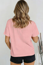 Sachet Pink Solid Color High Neck Oversize Tee