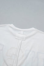 White USA Color Block Letter Printed Dolman Tee