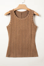 Bonbon Slim Ribbed Mineral Wash Tank Top