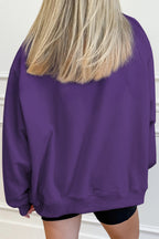 Gray Solid Color Oversized Mock Neck Sweatshirt