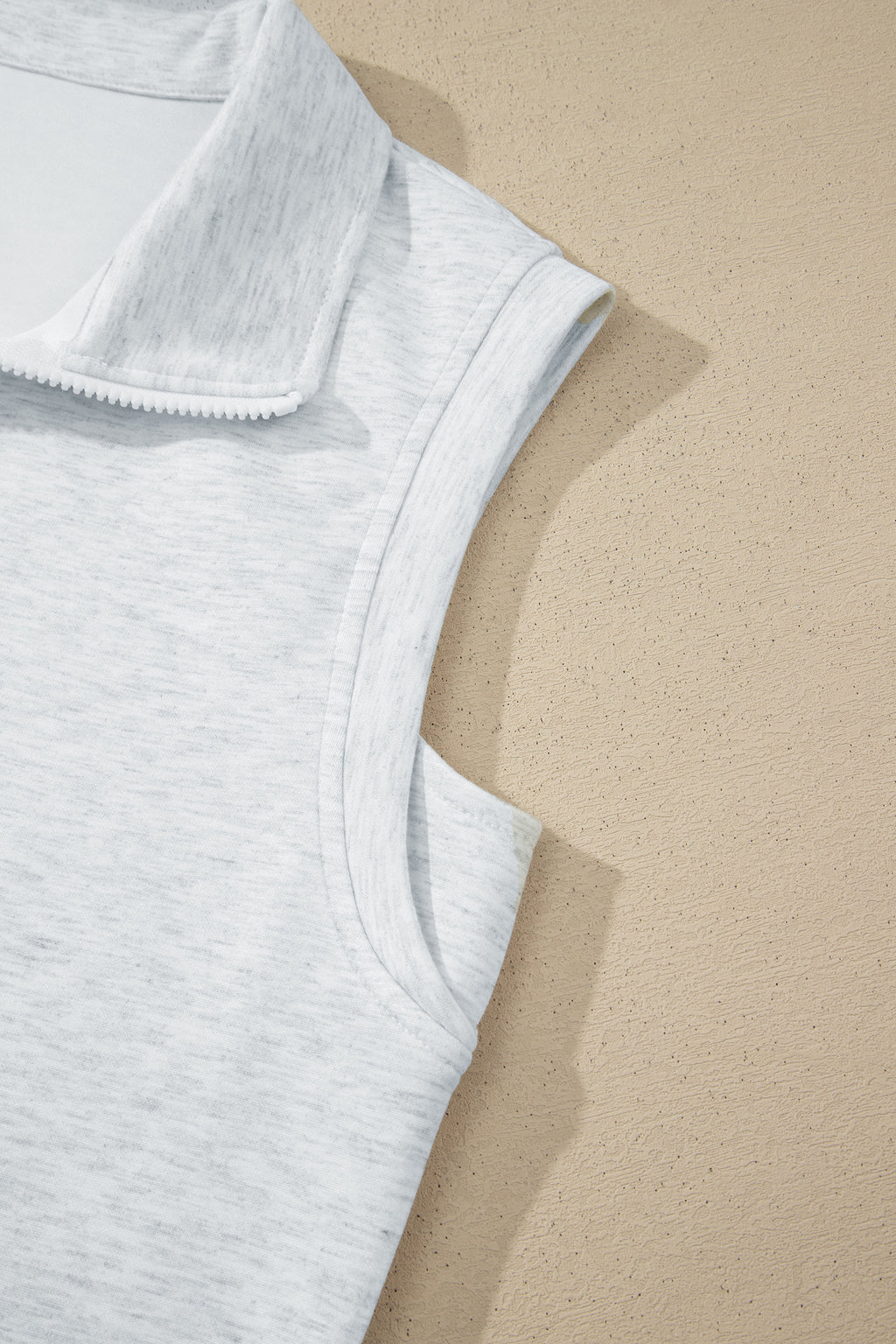Light Grey Solid Color Sleeveless Zipper Tank and Skort Set