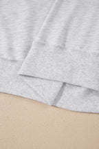 Light Grey High Neck Polka Dot Slogan Printed Baggy Sweatshirt